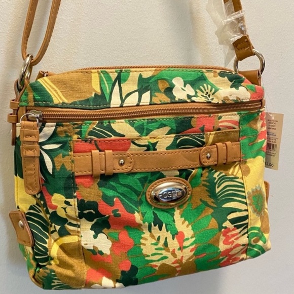 New Rosetti Green Yellow Tropical Bliss Triple Play Carly Mini Crossbody Bag - Picture 3 of 16